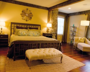The master suite, which is located on the first floor.