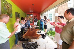 The evening started with a toast on the patio.