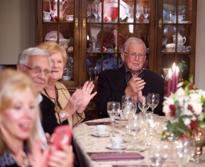 Charles and Beulah Frey and their guests express their appreciation for the delicious dinner Nino Elia and his family prepared.