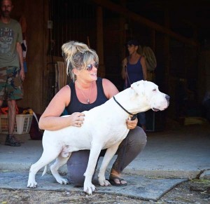 Janine with Hugo, who is deaf.