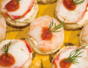 Shrimp and King Crab Cocktail Canapés