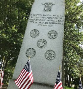 Several monuments mark the final resting place for the 110 soldiers who died in Lititz during the American Revolution. Wounded and ill soldiers were sent to Lititz during the winter of 1777-78, where the Moravian Church’s Brethren’s House served as a hospital. The men buried in Lititz are regarded as being among America’s first unknown soldiers.