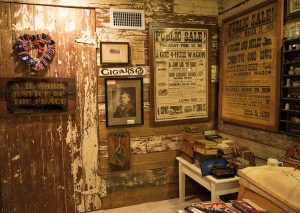 The lower level of Elaine’s home is filled with family memorabilia and items that relate to the history of the Schoeneck area. The walls were salvaged from a building that was taken down on her grandparents’ property and were repurposed by Andy Wood.
