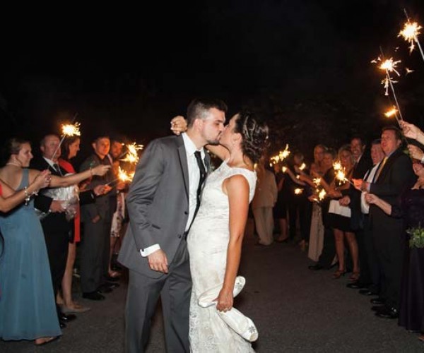 Anthony and Lauren’s departure received a sparkler salute.
