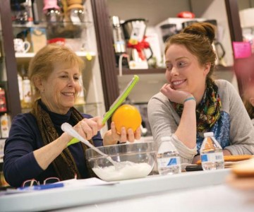 Mother and daughter, Tisha and Samantha Walmer, enjoy participating during the class.
