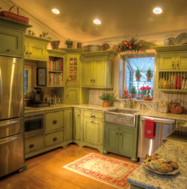 The kitchen is pure farmhouse and mixes Lancaster County’s cabinet-making renown – these were crafted by Stoltzfus Cabinet Shop in Talmage – with modern elements such as granite counters, recessed lighting and stainless appliances.